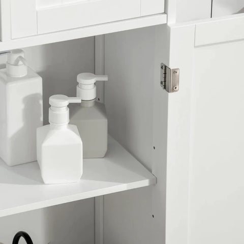Rootz Bathroom Cabinet - Bathroom Storage Cabinet - Bathroom Cabinet With 2 Drawers 1 Door - Freestanding Cupboard - White - 60 x 30 x 108.8 cm