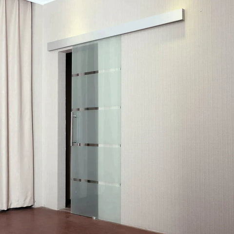 Rootz Glasschiebetür – Schiebetür – Zimmertür – Bürotür – Griffleiste – einseitig – 2050 x 900 mm