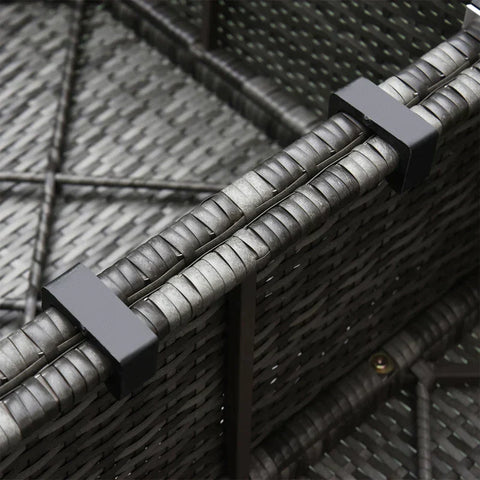 Rootz 6-piece Sofa Set - Corner Chairs - Single Armchairs - Stool - Coffee Table - PE Rattan - Freely Combinable - Grey - 68L x 68D x 64H cm