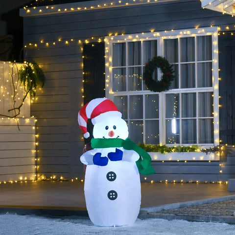 Rootz LED Figure Motif Santa Snowman - Snowman - LED Snowman-  Christmas Decoration - Illuminated Garden - Warm White - L 55 X W 45 X H 120 CM