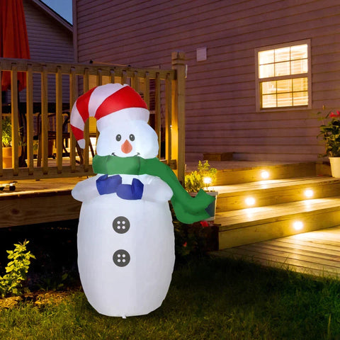 Rootz LED Figure Motif Santa Snowman - Snowman - LED Snowman-  Christmas Decoration - Illuminated Garden - Warm White - L 55 X W 45 X H 120 CM