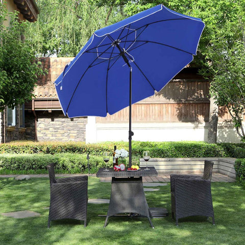 Rootz Parasol - Paraplu - Terrasparaplu - Tuinparasol - Zonnescherm - Buitenparasol - Uv-beschermde Paraplu - Draagbare Parasol - Blauw - 2,3 m