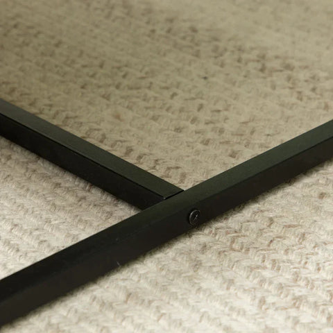 Rootz Side Table - Coffee Table - Modern Design - Hidden Storage Space - Chipboard/Steel - Natural/Black - 60 x 60 x 45cm