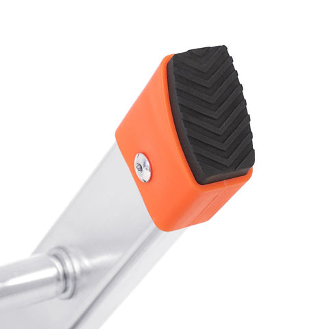 Rootz Trapladder - Trapladder met 6 treden - Opklapbare trapladder - Opstapkruk - Aluminium trapladder - Draagbare trapladder - Multifunctionele trapladder - Heavy-duty trapladder - Metallic grijs + zwart + oranje - 48,5 x 12 x 202 cm (L x B x H) .