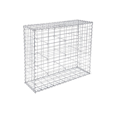 Rootz Stone Gabion - Made Of Metal Mesh - Gabion Wall - Gabion Basket - Gabion Fence - Stone-filled Gabion - Gabion Construction - Gabion Bench - Silver - 100 x 80 x 30 cm