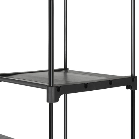 Rootz Wardrobe - Fabric Wardrobe - Foldable Wardrobe - With 2 Clothes Rails - Fabric Wardrobe Storage - Textile Storage - Non-woven Fabric - Metal Tubes - Gray - 140 x 43 x 174 cm (L x W x H)