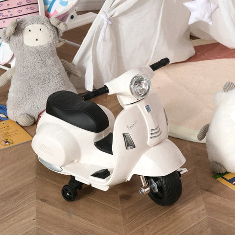 Rootz VESPA - Electric Motorcycle - Children's Motorcycle - Electric Vehicle - LED Light - Metal - White - 66.5 x 38 x 52 cm