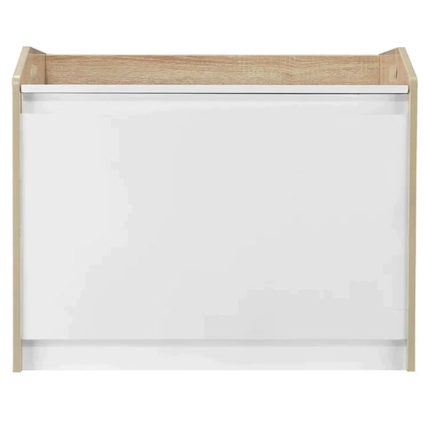 Rootz Bench - Opbergbank - Bank Met Opbergruimte - 2-in-1 Borstbank - Slaapkamer - Woonkamer - Wit/Natuur - 62.4B x 40D x 51.5H cm