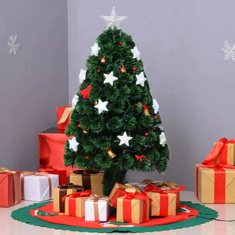 Rootz Christmas Tree - Artificial Christmas Tree with LED Lights - Christmas Decorations - Plastic - Green - Ø45 x 90H cm
