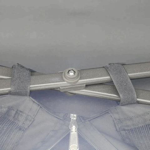 Rootz Pavillon – Faltpavillon – Gartenpavillon – mit LED-Solar-Lichterkette – USB-Ladeanschluss – Grau