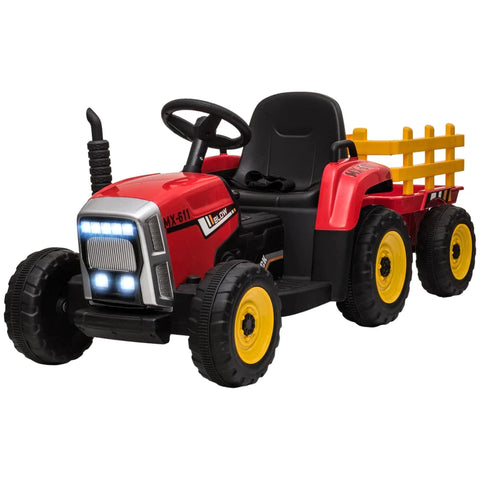 Rootz Electric Children's Car - Children's Tractor - Including Parent - Remote Control - Max. Speed Of 6 Km/h - Plastic - Red + Black - 136.5L x 50W x 52.5H cm