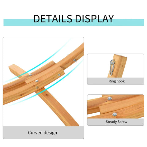 Rootz Hammock Stand - Hammock Stand for Hammock - Hammock Stand with Pull Rope - Garden - Beach - Camp - 325 x 120 x 118 cm