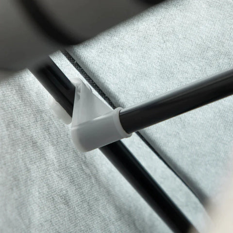 Rootz Storage Cabinets - Fabric Closet - Non-woven Fabric - Laundry Room - Storage Solution - 8 Shelves - 2 Clothes - Rails - Plastic - Light gray - 125L x 43W x 162.5H cm