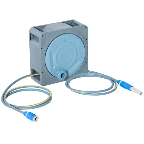 Rootz Hose Reel - With 10.2 Hose And Hand Crank - Plastic - Grey - 31.5cm x 13cm x 31cm