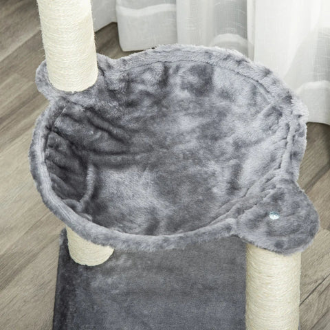 Rootz Scratching Post - Cat Tree - Cat Play Tree - Climbing Tree - Grey - 39.5x39.5x83 cm