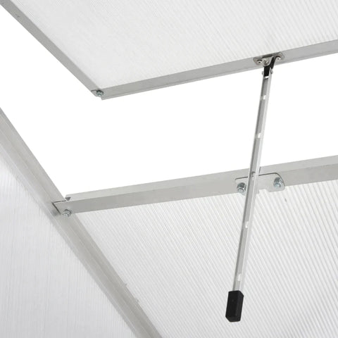 Rootz Aluminum Greenhouse - Garden House With Window Door - Plant House - Weather-resistant - Silver - 193 cm x 126 cm x 205