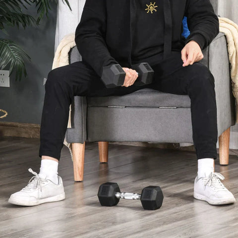 Rootz 2 x 4kg Hexagonal Dumbbells - Rubber Dumbbell - Sports Hex Weights Sets - Weight Lifting Exercise - Home - Gym