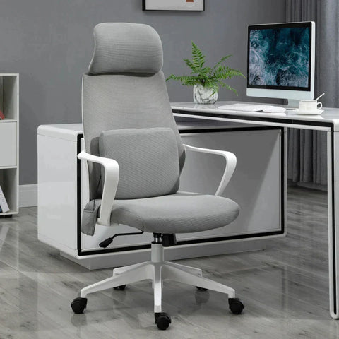Rootz Office Chair - Massage Chair - Executive Chair With Massage Function - Height-adjustable - Swivel Chair - Ergonomic Gaming Chair - Grey - 62 x 60 x 114-122 cm