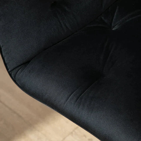 Rootz Sessel – Bürosessel – Ergonomischer Stuhl – Schaumstoff – Metall – Samtiges Polyester – Schwarz – 60 cm x 61 cm x 91 cm