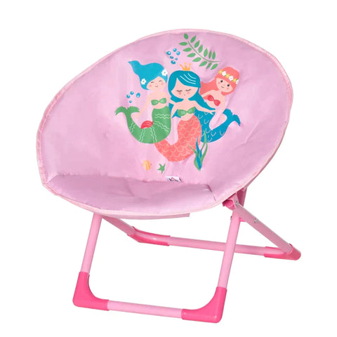 Rootz Moonchair - Children's Camping Chair - Baby Moon Chair - Kid's Folding Chair - Indoor And Outdoor - Easy To Carry For Toddler Girls Boys - Steel - Pink - Ø50 x 49H cm