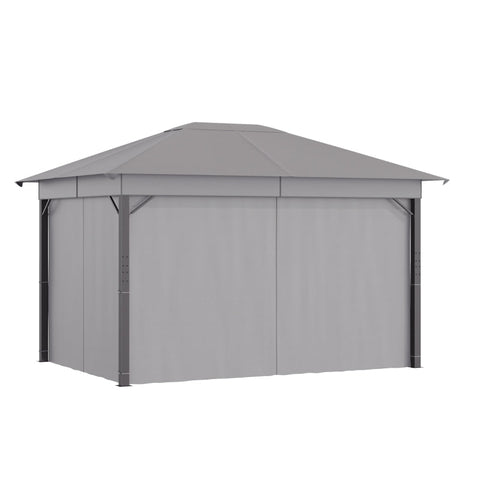 Rootz Gazebo - Garden Gazebo - Pavilion - Garden Tent - Party Tent - Aluminum/Steel/Polyester - Grey - 4m x 3m