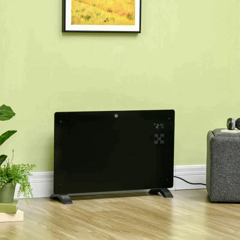 Rootz Electric Heater - Heater With Remote Control - 24-hour Timer - LED Display - Black - 1000/2000W