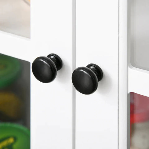 Rootz Cabinet - Kitchen Cabinet - 2 Layers Buffet - Display Cabinet - White - 80 x 36.5 x 76 cm