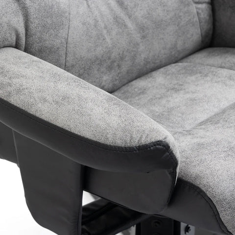 Rootz Relaxation Chair With Stool - Tv Chair - Upholstered Chair - Sofa Bed - 360° Rotatable - Grey - 78 x 82.5 x 109 cm