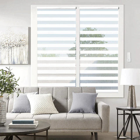 Rootz Fensterrollo – mit Fernbedienung – USB-Schnittstelle – wiederaufladbarer Akku – Weiß – 90 cm x 180 cm x 7 cm