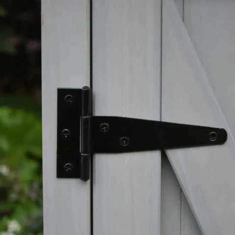 Rootz Tuinschuur - Houten Opslagschuur met 2 Deuren - Vuren Gereedschapskast - Dubbele Deur - Grijs - 110cm x 55cm x117cm