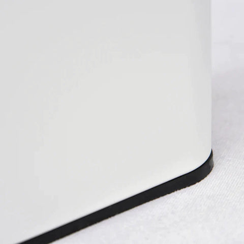 Rootz Rectangular Compact - Bin Steel - Quiet-close Lid - W/ Pedal Lid Rubbish - Trash Can Home - Office Bedroom - Bathroom Living Room - Garbage - White - 29.2L x 14W x 32H cm