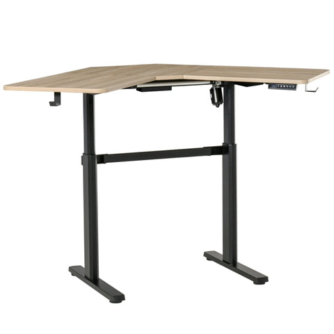 Rootz Elektrischer Schreibtischtisch – Schreibtischtisch – Motor-Computertisch – höhenverstellbarer Stehschreibtisch – Aufbewahrungsfunktion – Natur + Schwarz – 160 x 101 x 72–122 cm