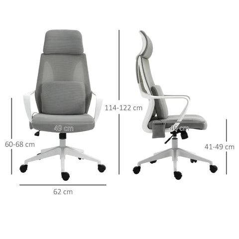 Rootz Office Chair - Massage Chair - Executive Chair With Massage Function - Height-adjustable - Swivel Chair - Ergonomic Gaming Chair - Grey - 62 x 60 x 114-122 cm