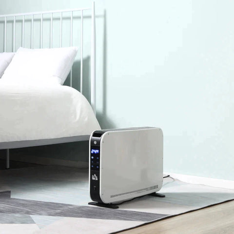 Rootz Heater - Heater Fan - Electric Heater - LED Light with 3 Levels - Timer Heater - Plastic - White - 60 x 18.5 x 39.5 cm