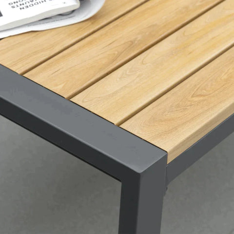 Rootz 4-teiliges Gartensofa-Set mit gepolsterten Kissen – 4-Sitzer-Konversationsmöbel-Set für den Außenbereich mit Couchtisch – Aluminium – Grau – 128 cm x 75,5 cm x 74,5 cm 128 cm