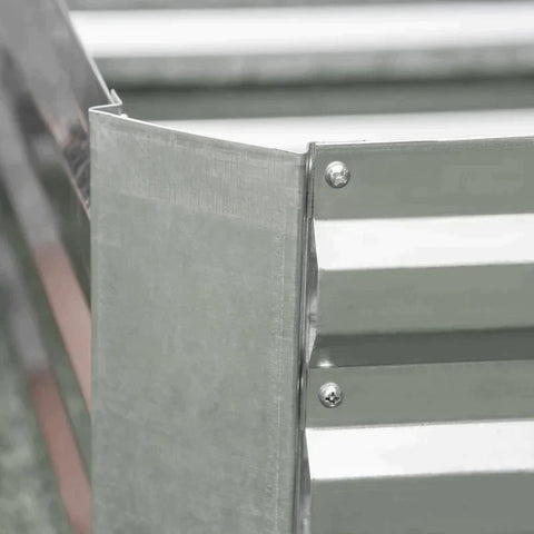 Rootz Tuinbed - Gegalvaniseerd Staal - Verhoogd Bed - Plantenbak - Bloempot - Zilver - 120 x 90 x 30 cm