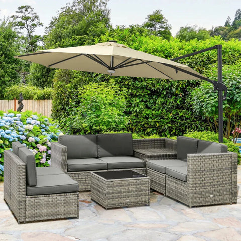 Rootz Garden Furniture Set - Made Of Pe Rattan - 5 Pieces. Removable Cushions - Including Storage Space - Gray - L58 x W58 x H37 cm