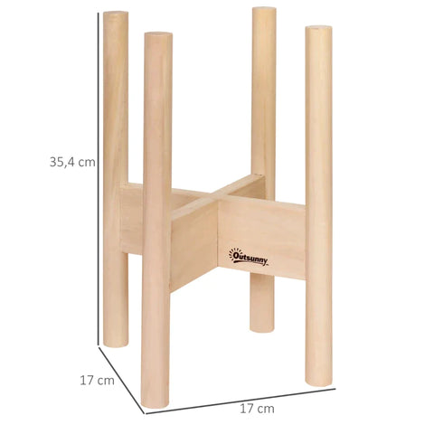 Rootz Plant Stands - Flower Stand Set - Wooden Plant Stand - With Different Heights - Flower Stool - Flower Pot Holder - Plant Stool - Fir Wood - Natural - 24L x 24W x 35.4H cm