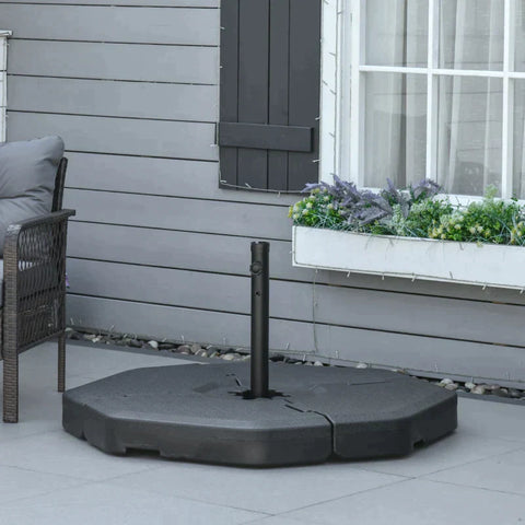 Rootz Parasol Weight - Weight Plate - Umbrella Base - Parasol Base Stand - Up To 140kg - HDPE - Black