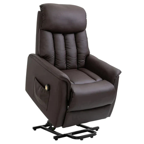 Rootz Armchair - Electric Stand-up Chair - Tv Chair - Relaxation Chair - Reclining Function - Imitation - Leather Brown - 80 x 94 x 104 cm