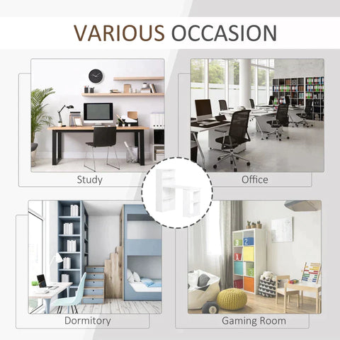 Rootz Computertisch – Schreibtisch – Tisch mit Ablage – Arbeitstisch – Laptoptisch – Büroregal – Bücherregal – Weiß