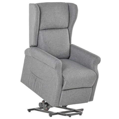 Rootz Stand-up Chair - TV Chair - Riser Chair - Electric Stand-up Chair - Electric Reclining Tv Chair - Remote Control TV Recliner - Stand-up Aid Armchair - Gray - 72.5 x 94 x 109cm