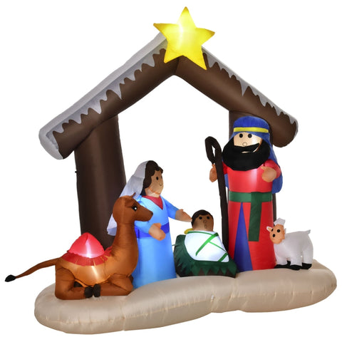 Rootz Christmas Arch - Inflatable Christmas Arch - Bible Arch of Jesus - Birth Christmas Decoration - Arch with LED Lights - Waterproof - Multicolor - 201 x 100 x 183cm
