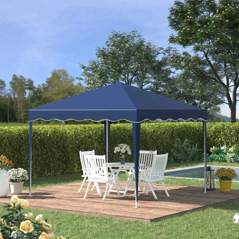 Rootz Folding Gazebo - Pavilion - Gazebo - Garden Pavilion - Garden Tent - Foldable Party Tent - Height-adjustable - Uv Protection - Blue - 295L x 295W x 257H cm