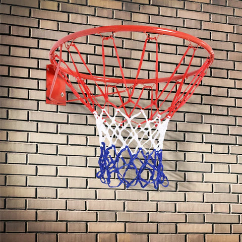 Rootz Basketbalring met Net - Basketbalnet - Binnen - Buiten - Stalen Buis+Nylon - Rood+Blauw+Wit