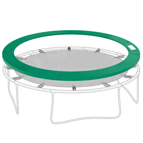Rootz Trampoline Rim Cover - Trampoline Rim - Trampoline Edge Cover - Green - Safety Net 8ft 10ft 12ft 15ft - Ø366 Cm - (Trampoline Not Included)