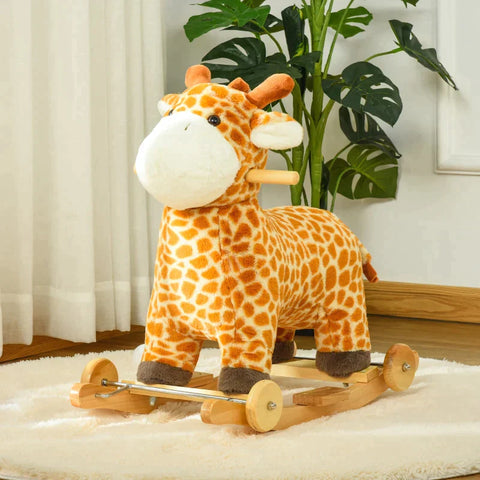 Rootz Hobbelpaard - 2-IN-1 Hobbelpaard - Hobbeldier - Zweefhobbelpaard - Kinderpaard - Babyschommelspeelgoed - Geel - 63 x 38 x 63 cm