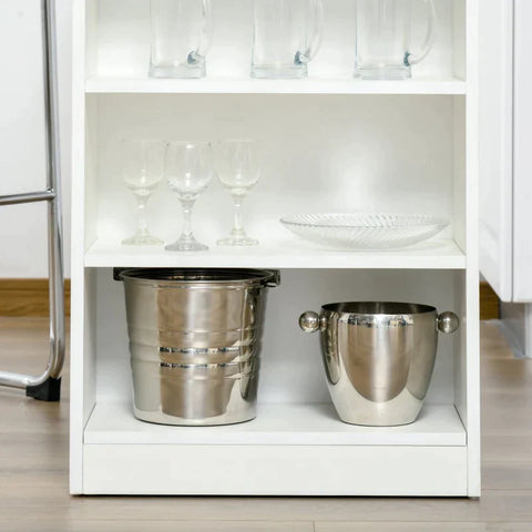 Rootz Compact Kitchen Table - Bar Table - 4-tier Shelf - Grey/White - 115 cm x 50 cm x 102.7 cm