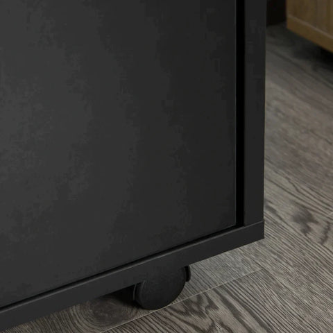 Rootz Archiefkast - Verrijdbare Container - Archiefkast - Kantoorcontainer - Kantoorkast - Opbergcontainer - Zwart - 40 x 35 x 60 cm