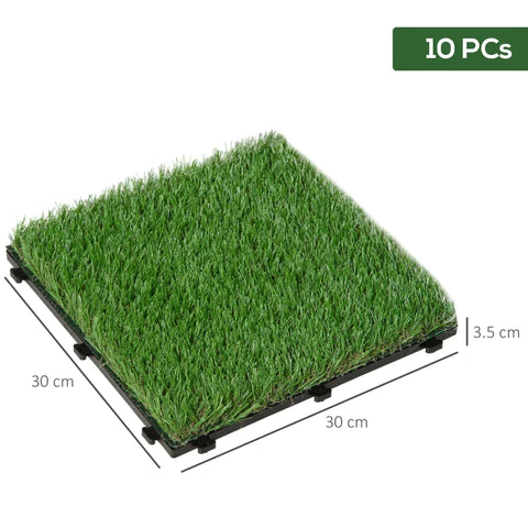 Rootz Artificial Grass Tiles - Grass Carpet - Grass Mat - Garden - Balcony - Outdoor - Indoor - Green - 30x30cm
